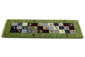 Green Tribal 1'4X4 Indo-Gabbeh Oriental Rug