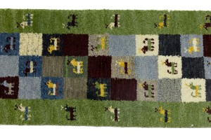 Green Tribal 1'4X4 Indo-Gabbeh Oriental Rug