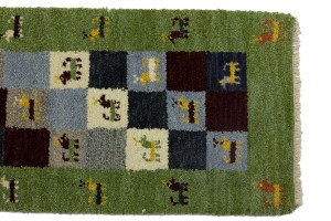 Green Tribal 1'4X4 Indo-Gabbeh Oriental Rug