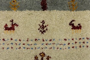Multicolored Stripes Tribal 1'4X4 Indo-Gabbeh Oriental Rug