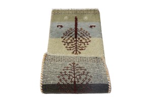 Multicolored Stripes Tribal 1'4X4 Indo-Gabbeh Oriental Rug