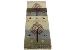 Multicolored Stripes Tribal 1'4X4 Indo-Gabbeh Oriental Rug