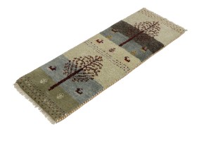 Multicolored Stripes Tribal 1'4X4 Indo-Gabbeh Oriental Rug