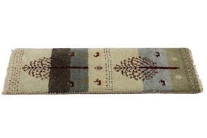 Multicolored Stripes Tribal 1'4X4 Indo-Gabbeh Oriental Rug