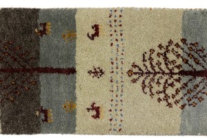 Multicolored Stripes Tribal 1'4X4 Indo-Gabbeh Oriental Rug
