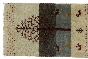 Multicolored Stripes Tribal 1'4X4 Indo-Gabbeh Oriental Rug