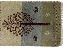Multicolored Stripes Tribal 1'4X4 Indo-Gabbeh Oriental Rug