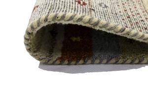 Multicolored Stripes Tribal 1'4X4 Indo-Gabbeh Oriental Rug