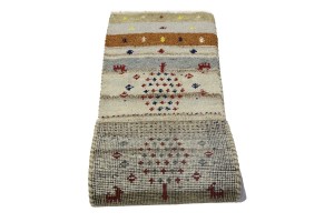 Multicolored Stripes Tribal 1'4X4 Indo-Gabbeh Oriental Rug