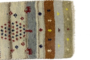 Multicolored Stripes Tribal 1'4X4 Indo-Gabbeh Oriental Rug