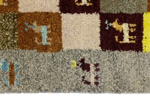 Gray Tribal 1'4X4 Indo-Gabbeh Oriental Rug