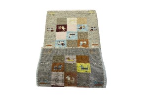 Gray Tribal 1'4X4 Indo-Gabbeh Oriental Rug