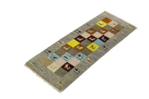 Gray Tribal 1'4X4 Indo-Gabbeh Oriental Rug