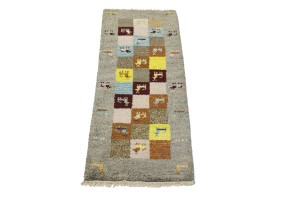 Gray Tribal 1'4X4 Indo-Gabbeh Oriental Rug