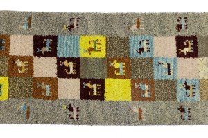 Gray Tribal 1'4X4 Indo-Gabbeh Oriental Rug