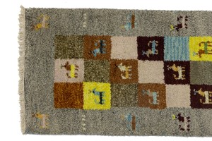 Gray Tribal 1'4X4 Indo-Gabbeh Oriental Rug