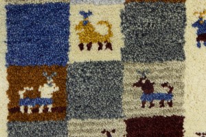 Multicolored Tribal 1'4X3'9 Indo-Gabbeh Oriental Rug