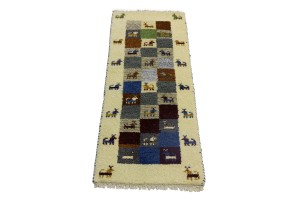 Multicolored Tribal 1'4X3'9 Indo-Gabbeh Oriental Rug