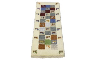 Multicolored Tribal 1'4X3'9 Indo-Gabbeh Oriental Rug