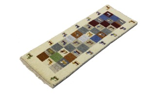 Multicolored Tribal 1'4X3'9 Indo-Gabbeh Oriental Rug