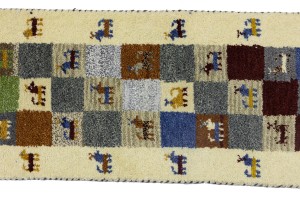 Multicolored Tribal 1'4X3'9 Indo-Gabbeh Oriental Rug