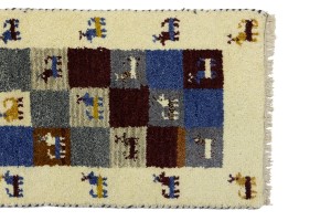 Multicolored Tribal 1'4X3'9 Indo-Gabbeh Oriental Rug