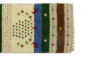 Multicolored Stripes Tribal 1'4X4 Indo-Gabbeh Oriental Rug