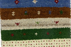 Multicolored Stripes Tribal 1'4X4 Indo-Gabbeh Oriental Rug