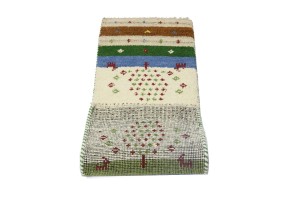 Multicolored Stripes Tribal 1'4X4 Indo-Gabbeh Oriental Rug