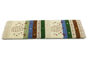 Multicolored Stripes Tribal 1'4X4 Indo-Gabbeh Oriental Rug