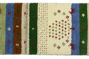 Multicolored Stripes Tribal 1'4X4 Indo-Gabbeh Oriental Rug