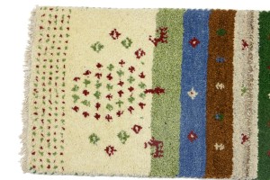 Multicolored Stripes Tribal 1'4X4 Indo-Gabbeh Oriental Rug