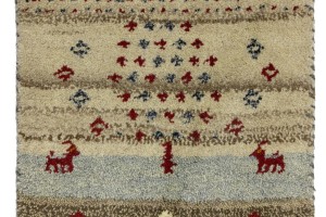 Multicolored Stripes Tribal 1'4X4 Indo-Gabbeh Oriental Rug