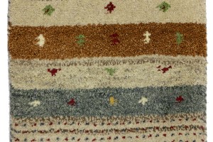 Multicolored Stripes Tribal 1'4X4 Indo-Gabbeh Oriental Rug