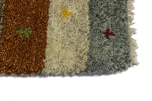 Multicolored Stripes Tribal 1'4X4 Indo-Gabbeh Oriental Rug