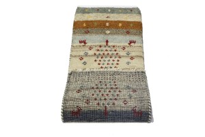 Multicolored Stripes Tribal 1'4X4 Indo-Gabbeh Oriental Rug
