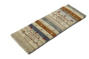 Multicolored Stripes Tribal 1'4X4 Indo-Gabbeh Oriental Rug