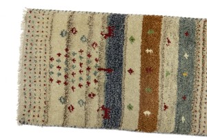Multicolored Stripes Tribal 1'4X4 Indo-Gabbeh Oriental Rug