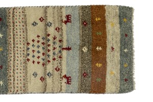 Multicolored Stripes Tribal 1'4X4 Indo-Gabbeh Oriental Rug