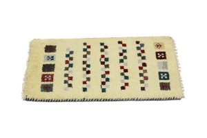 Cream Tribal 1'4X2'7 Indo-Gabbeh Oriental Rug