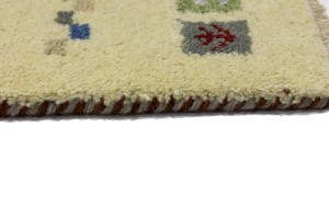 Cream Tribal 1'3X2'7 Indo-Gabbeh Oriental Rug