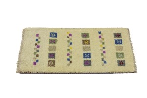 Cream Tribal 1'3X2'7 Indo-Gabbeh Oriental Rug