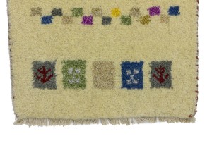 Cream Tribal 1'3X2'7 Indo-Gabbeh Oriental Rug