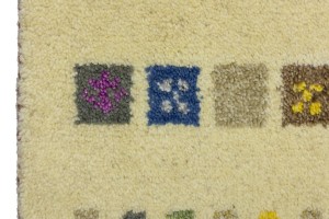 Cream Tribal 1'3X2'7 Indo-Gabbeh Oriental Rug