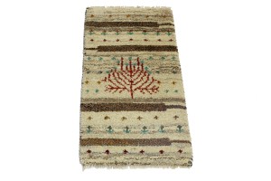 Multicolored Tribal 1'4X2'7 Indo-Gabbeh Oriental Rug