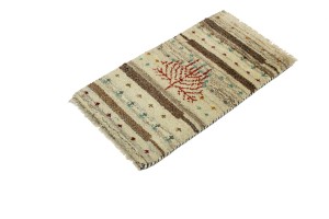 Multicolored Tribal 1'4X2'7 Indo-Gabbeh Oriental Rug