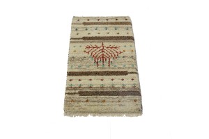Multicolored Tribal 1'4X2'7 Indo-Gabbeh Oriental Rug