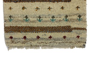 Multicolored Tribal 1'4X2'7 Indo-Gabbeh Oriental Rug