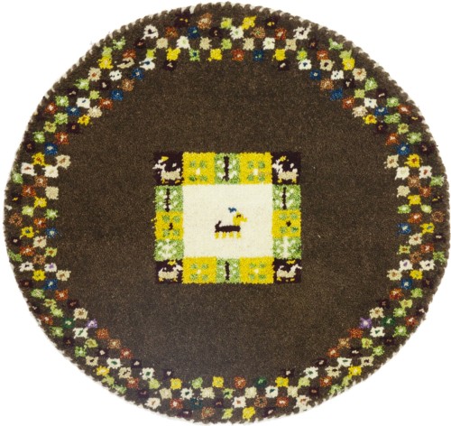 Brown Tribal 2X2 Indo-Gabbeh Oriental Round Rug