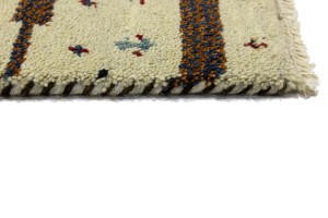 Cream Tribal 1'4X2'7 Indo-Gabbeh Oriental Rug